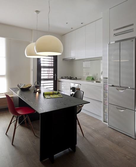 淡雅简洁日式餐厨房设计 - 效果图