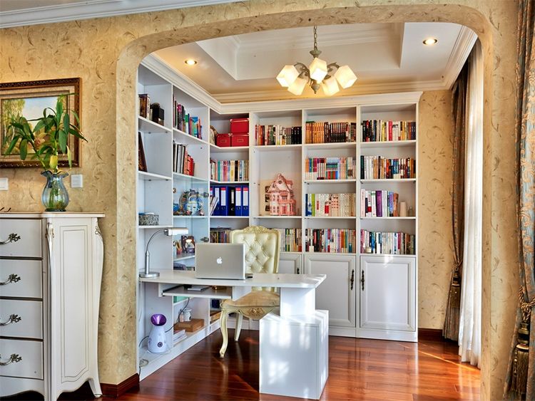 实用现代中西混搭书房之书架 - 效果图