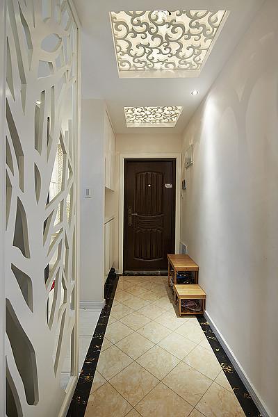 现代入户玄关镂空吊顶设计 - 效果图