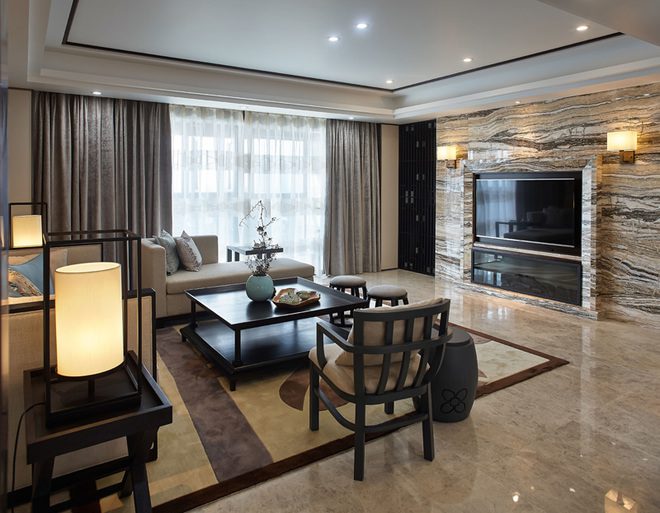 三居客厅复古中式风装饰图 - 效果图