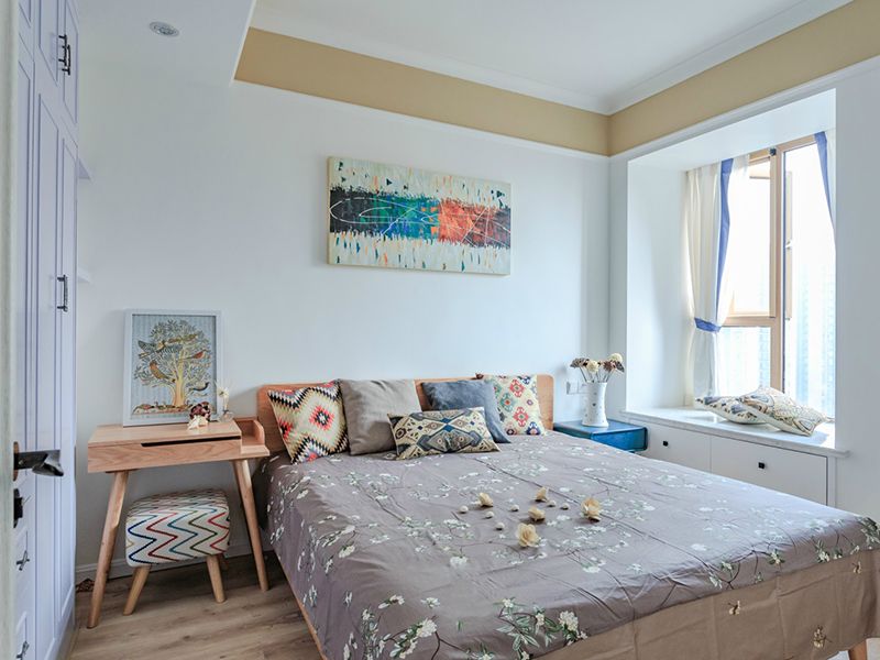 色彩明亮北欧卧室装饰效果图