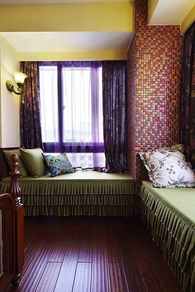 唯美美式田园风飘窗装饰 - 效果图