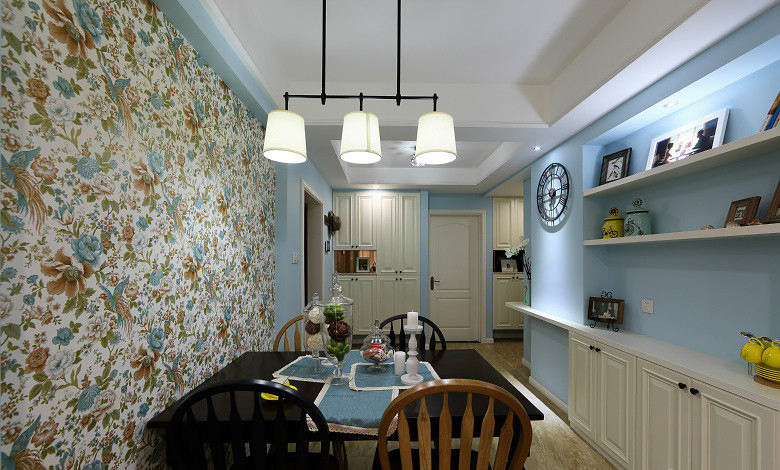 清新简朴田园风格餐厅吊灯装饰效果图