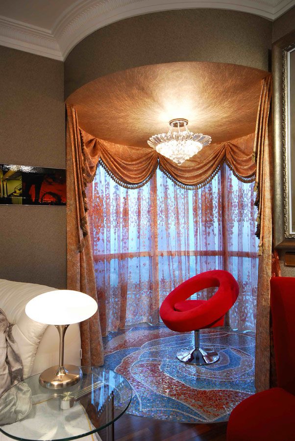 华丽混搭圆形封闭阳台设计装修案例图 - 效果图