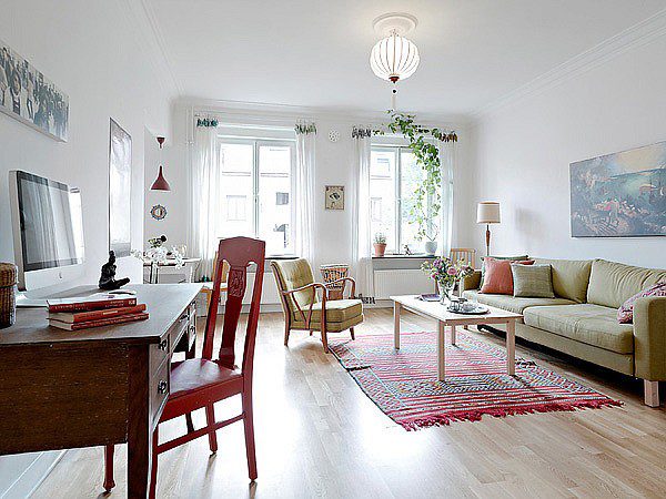 清新简约小户型客厅吊顶设计 - 效果图