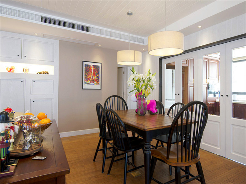 美式风格餐厅设计背景墙效果图