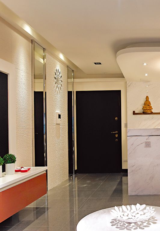 现代简约设计进门玄关装饰图 - 效果图