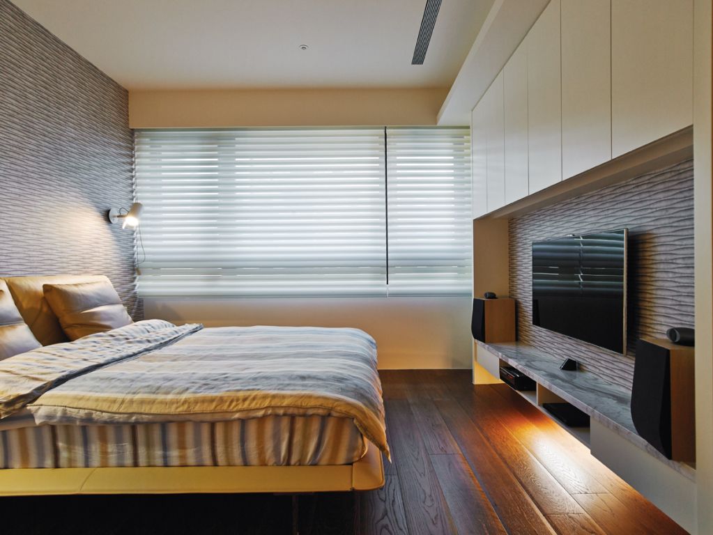 现代简约卧室百叶帘设计 - 效果图