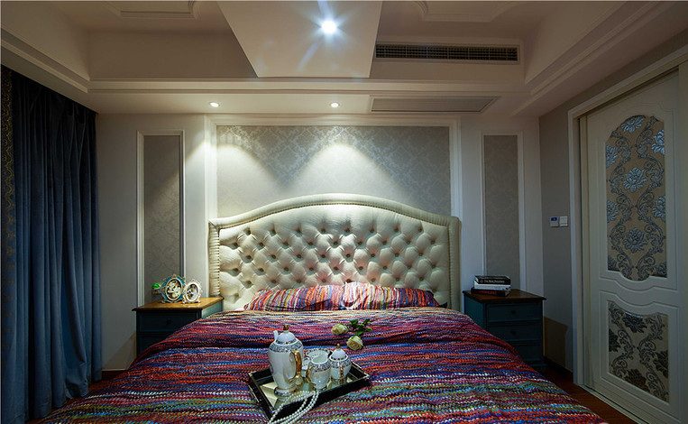 深沉简欧风格卧室设计装修案例图 - 效果图