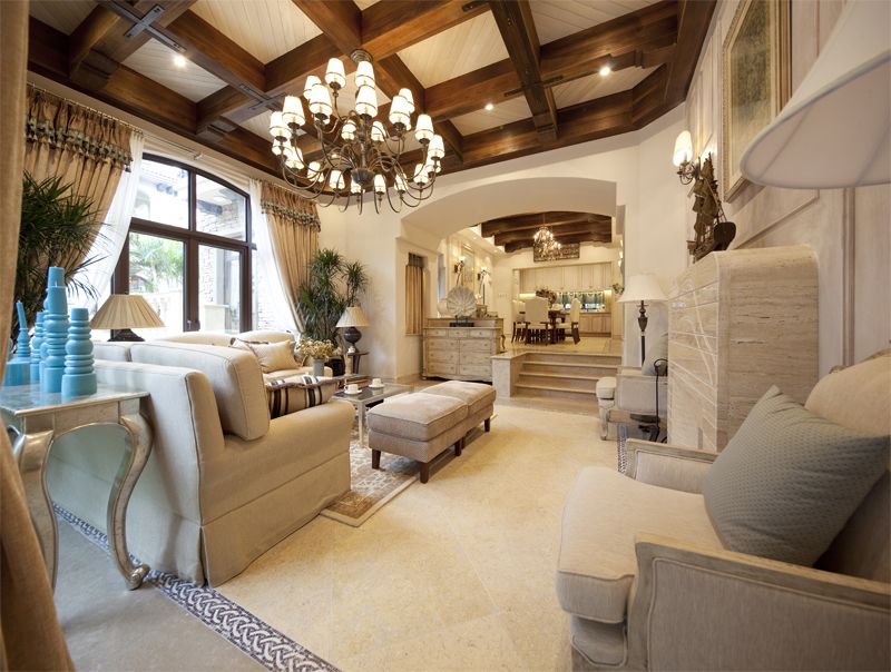 奢华白欧式新古典混搭风格室内效果图