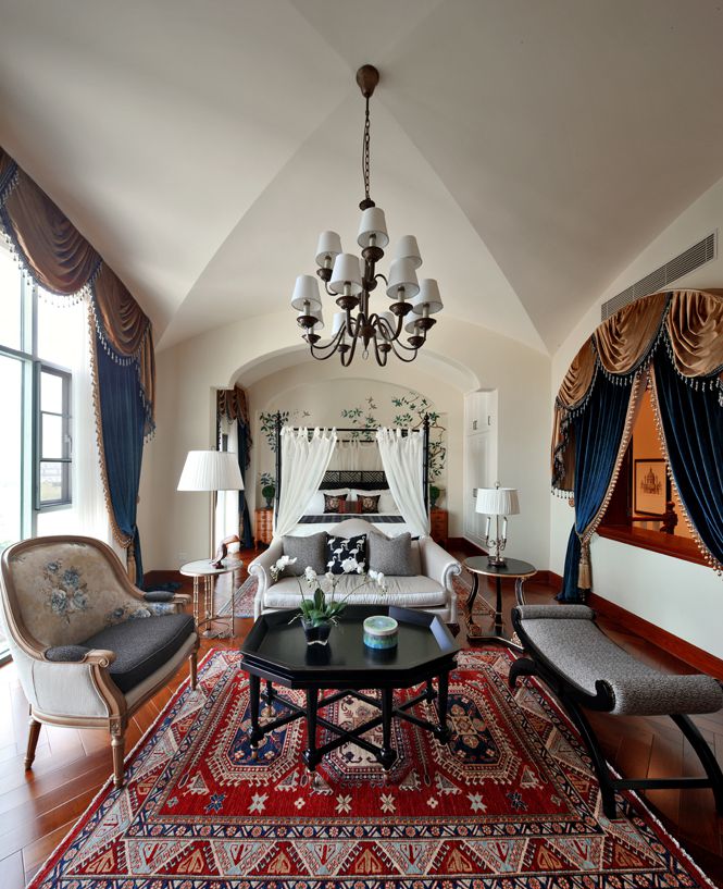 豪华美式田园风卧室装修图 - 效果图