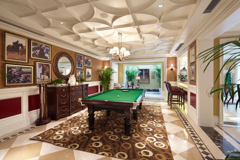 豪华欧式风格别墅室内休闲区吊顶设计欣赏图 - 效果图