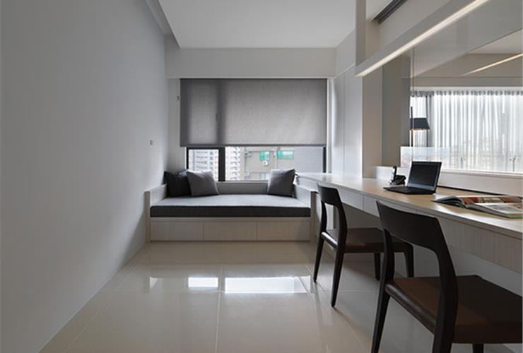 现代简约书房地台床设计 - 效果图