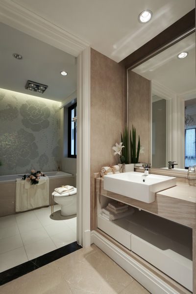 家装现代精致卫生间隔断设计装修图 - 效果图