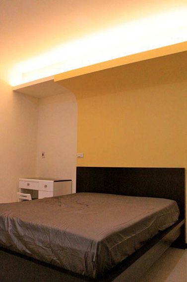 简约现代卧室背景墙装潢图 - 效果图