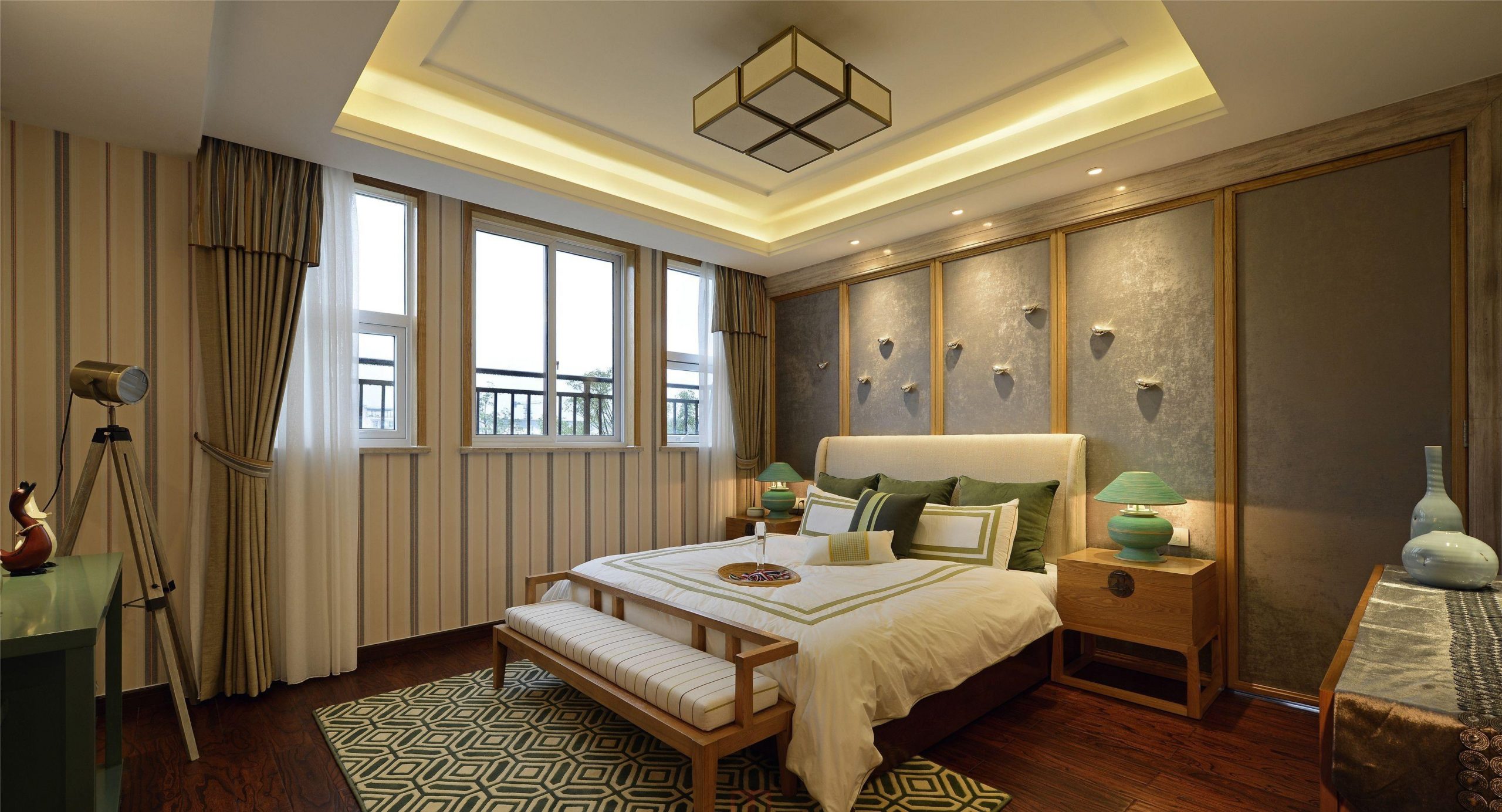 新中式卧室设计装饰效果图