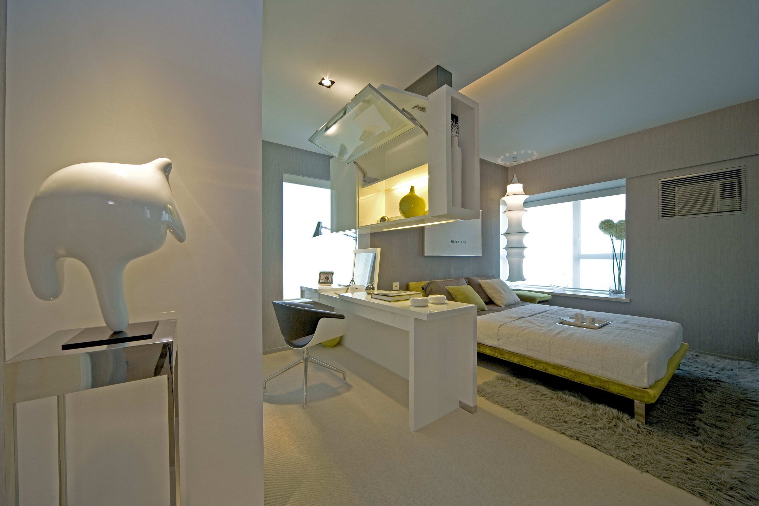 前卫现代主卧室特色隔断设计 - 效果图