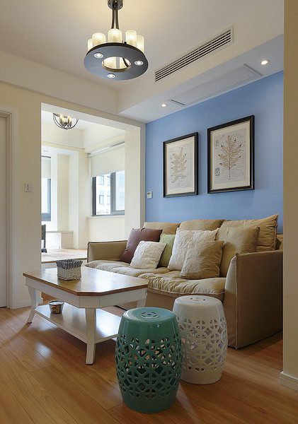 小清新混搭客厅背景墙装饰效果图