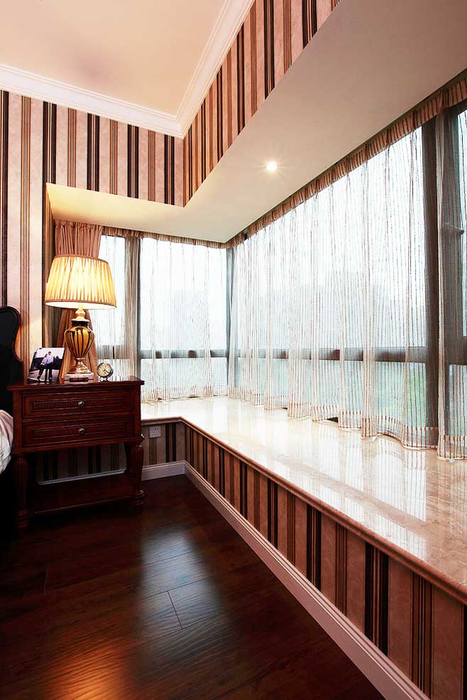 休闲简美式 狭长转角飘窗设计图 - 效果图