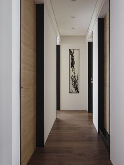 现代素雅超长过道实木地板装修效果图