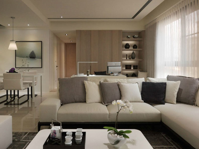 时尚简约风格二居设计案例图 - 效果图