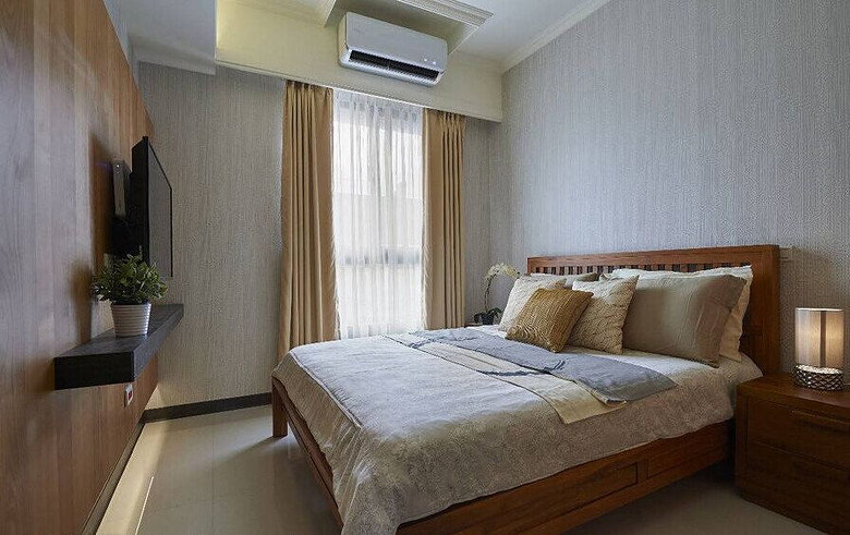 简约北欧原木卧室效果图