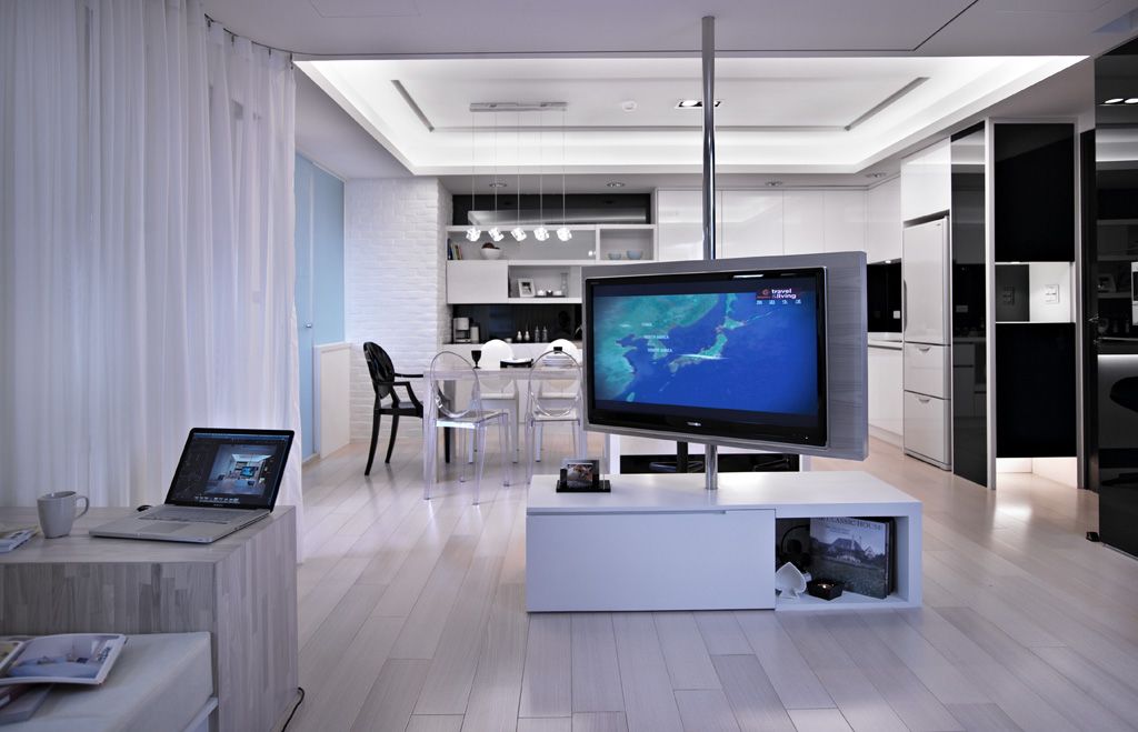 时尚现代创意旋转电视墙设计 - 效果图