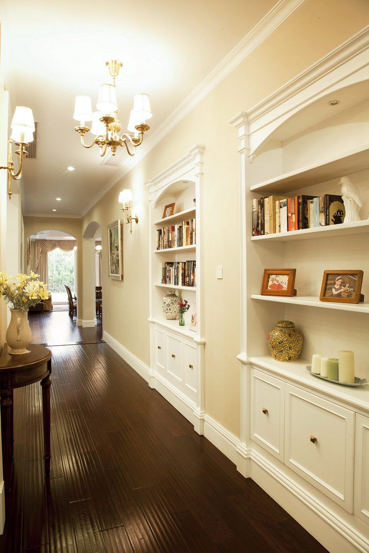 美式风格过道墙面收纳柜设计 - 效果图