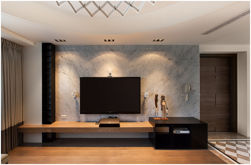 现代时尚大理石背景墙设计 - 效果图