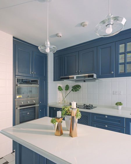 北欧风格厨房烤漆橱柜装饰图 - 效果图