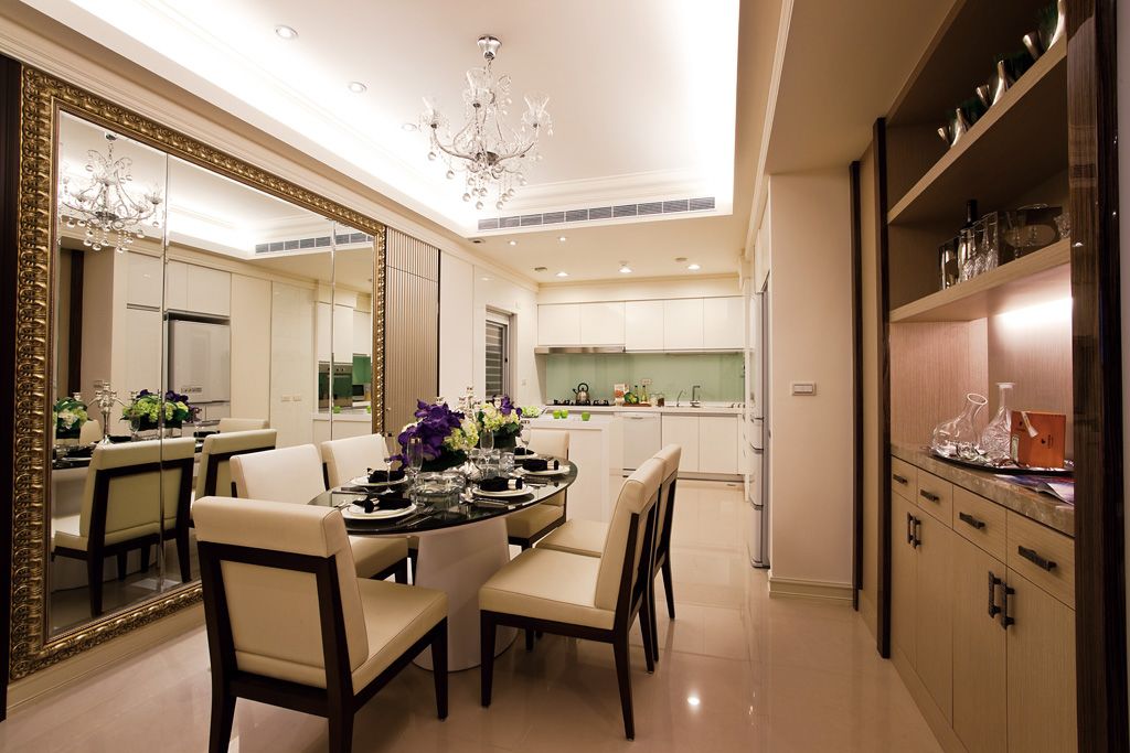 宜家风格家居餐厅玻璃背景墙设计装修图 - 效果图