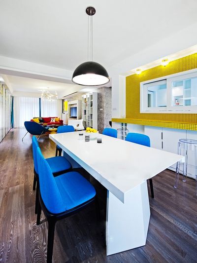 炫彩现代波普风餐厅马赛克背景墙图片 - 效果图