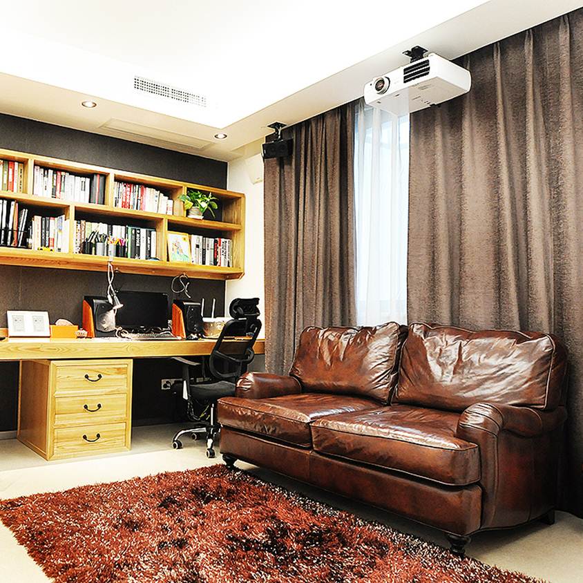 现代家居书房双人沙发装饰 - 效果图