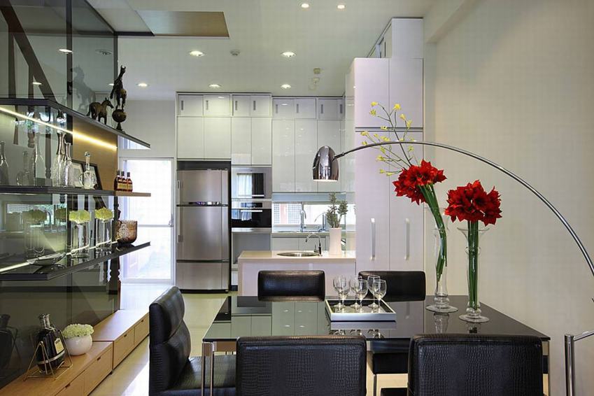 时尚现代餐厅餐边酒柜效果图