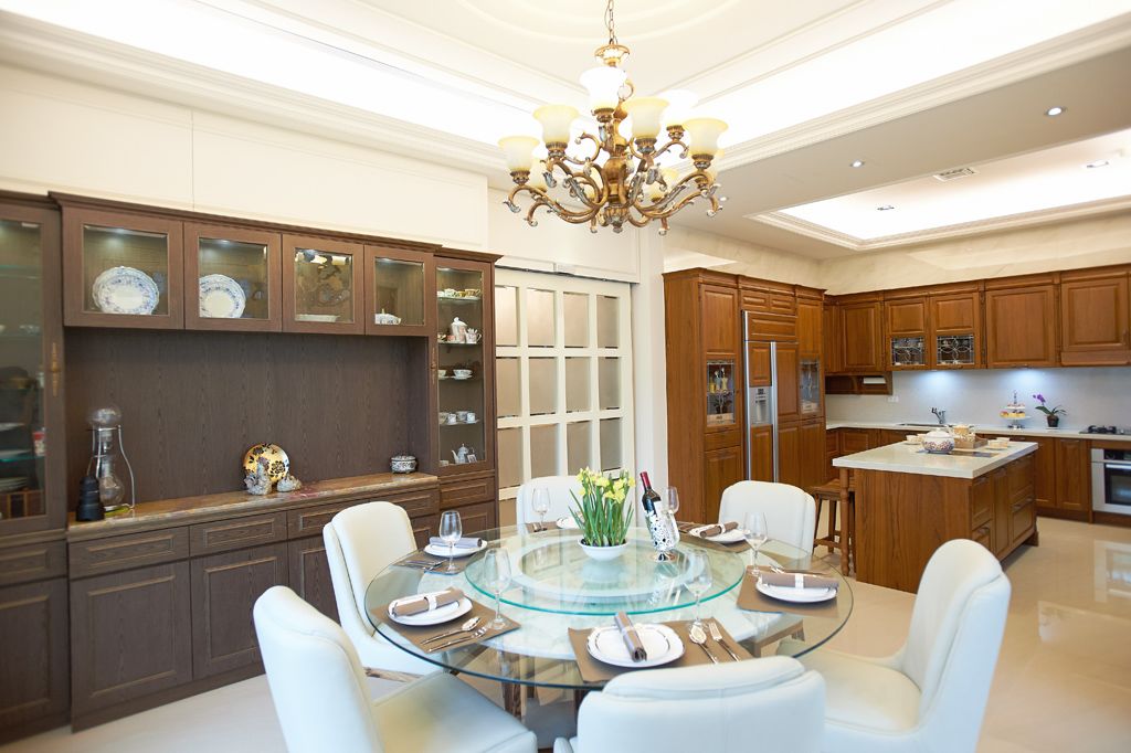 古典美式别墅餐厨房设计装修欣赏图 - 效果图