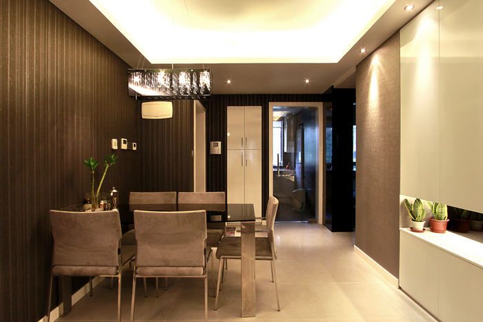 含蕴现代三居暗色调餐厅 - 效果图