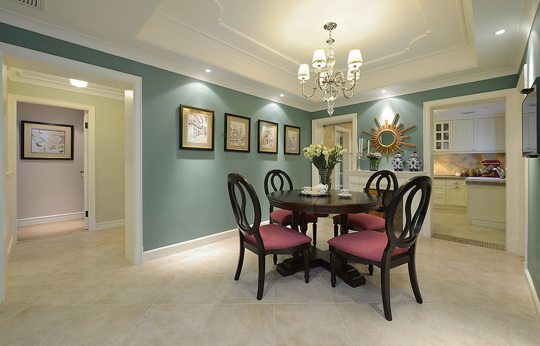 花语清新美式餐厅装饰效果图