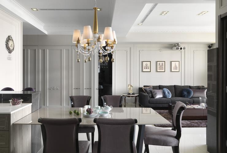 时尚简欧家装餐厅吊灯搭配图 - 效果图