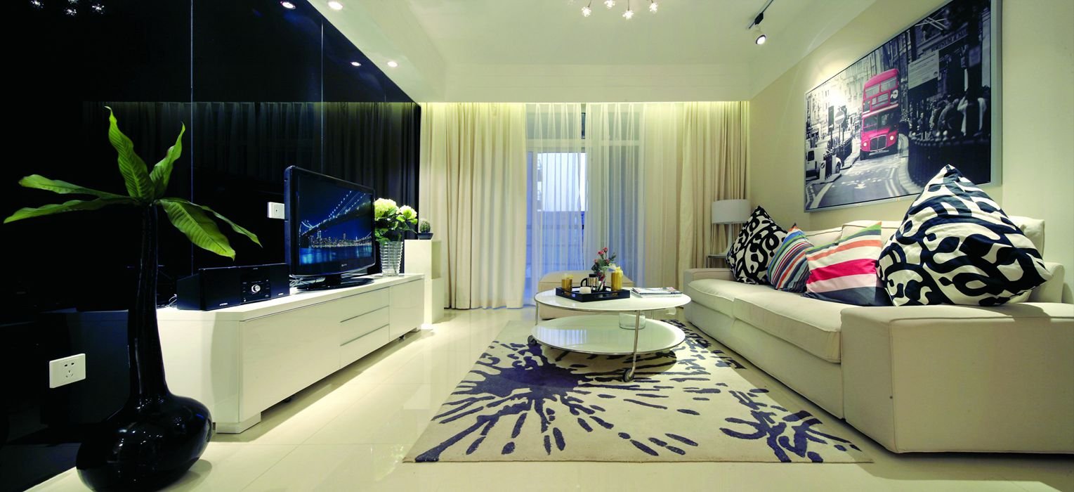 前卫现代客厅沙发背景墙效果图