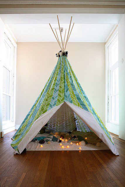 简约田园风儿童房帐篷装饰图 - 效果图