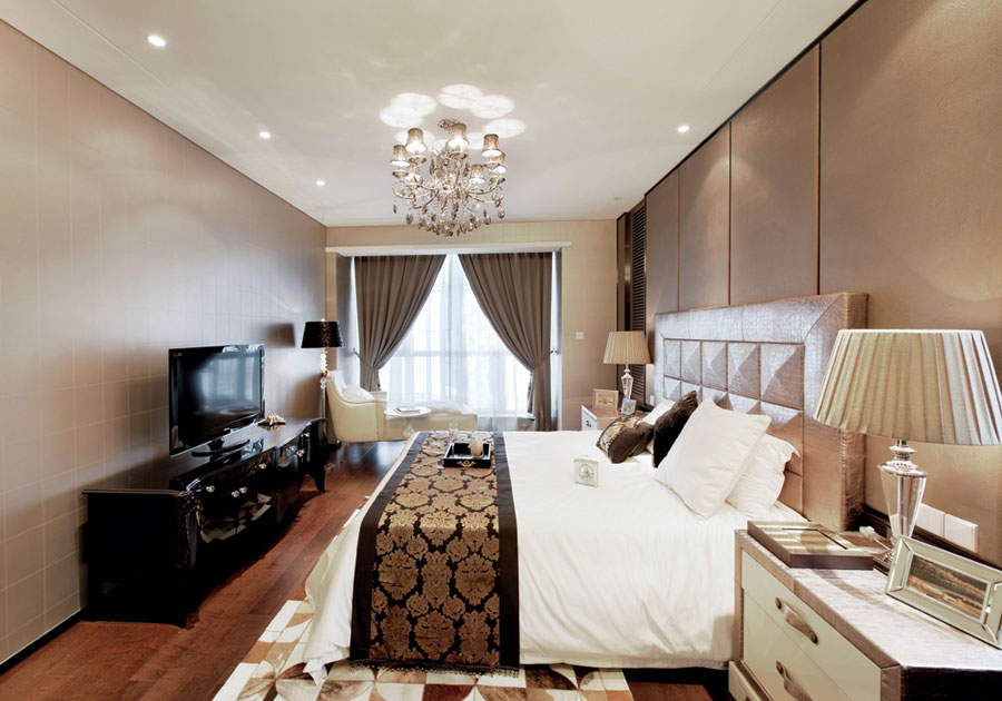 简洁时尚现代风格家装卧室案例图 - 效果图