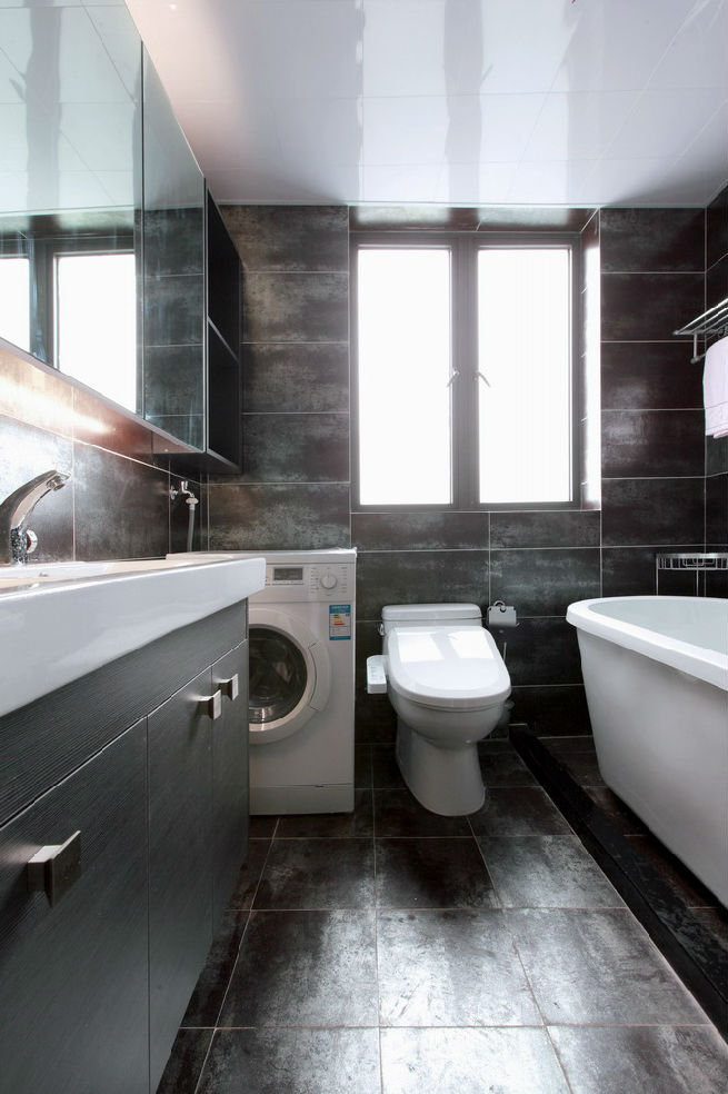 后现代黑色卫生间装潢案例图 - 效果图