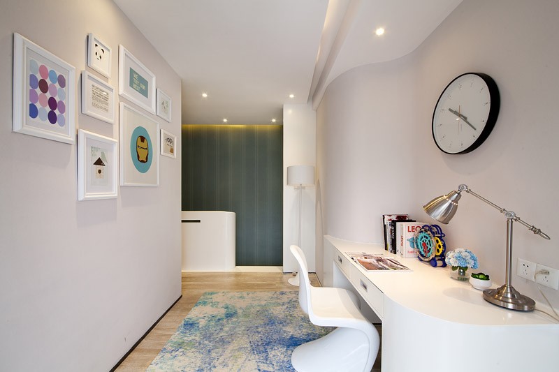 简约现代别墅书房个性凳装饰 - 效果图