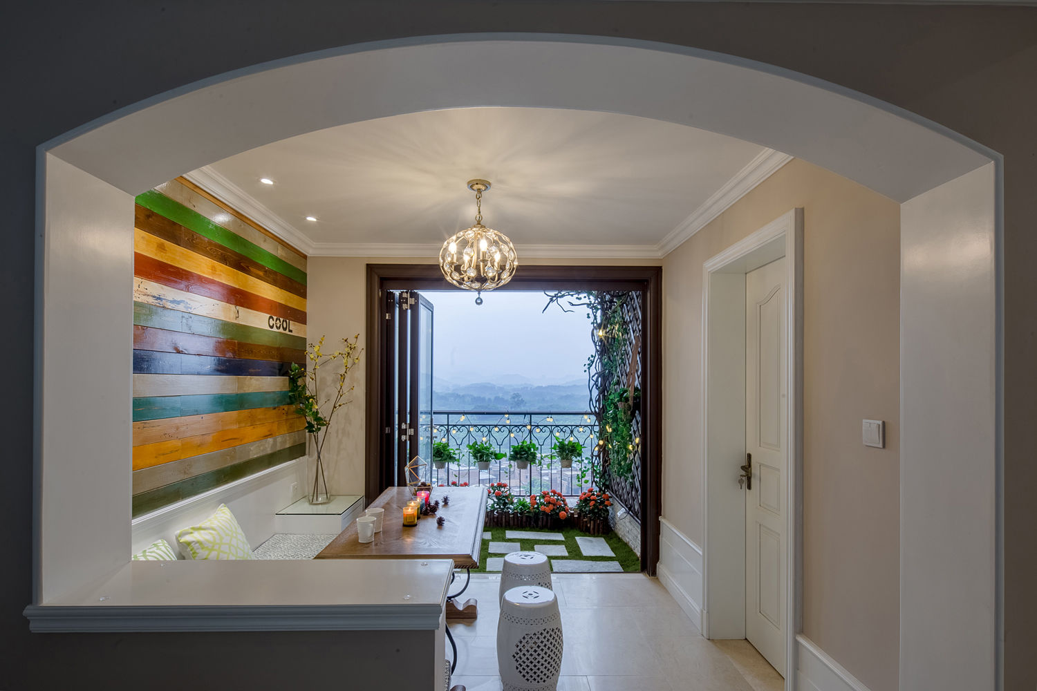 休闲美式风格家居阳台设计 - 效果图