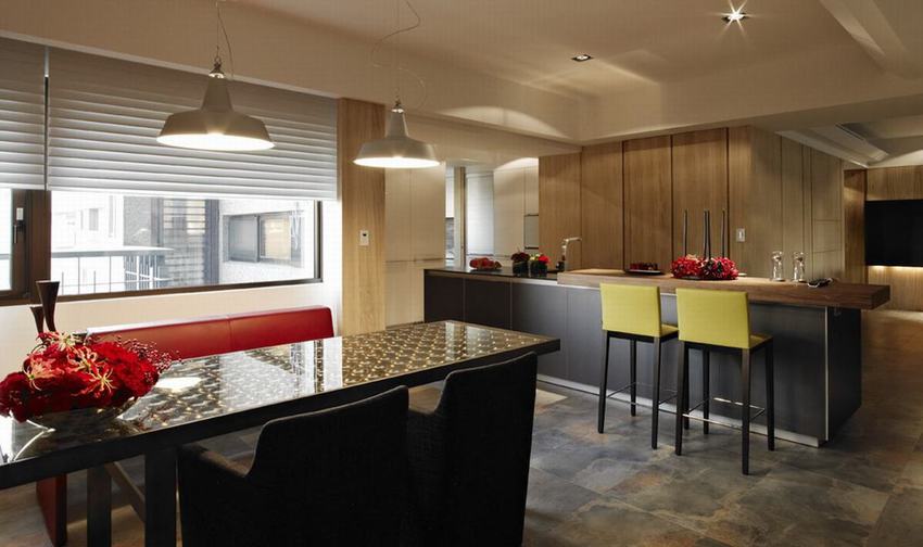 现代家居餐厅吧台设计 - 效果图