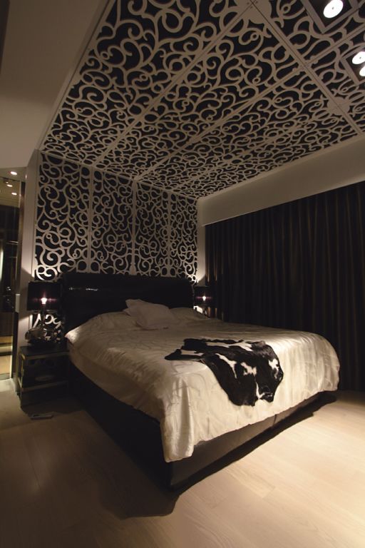 时尚潮流后现代卧室窗棂吊顶欣赏图 - 效果图