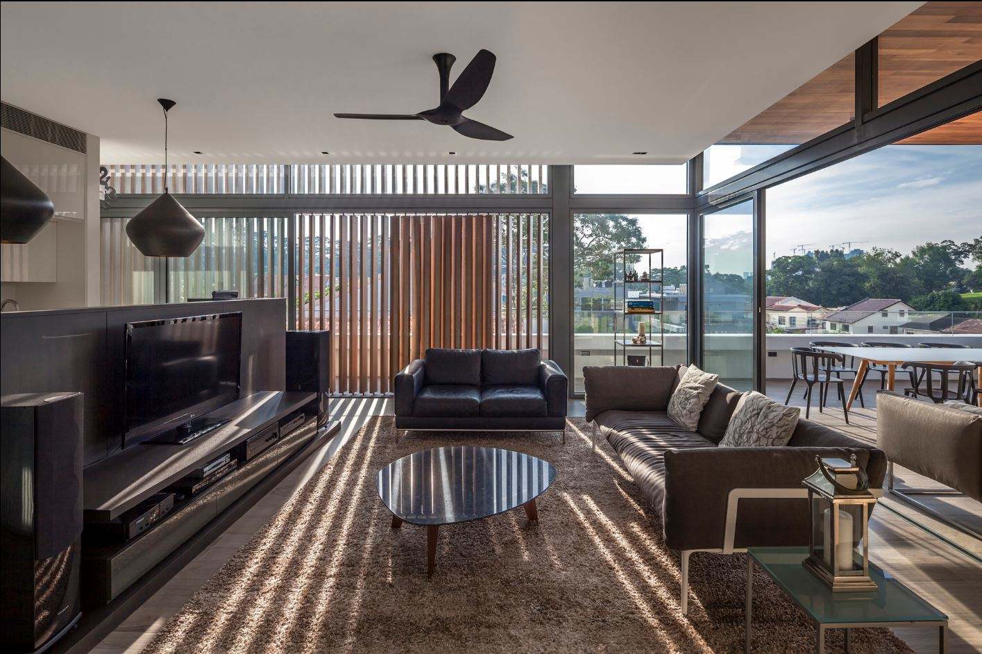 古典与现代相结合别墅开放式客厅设计装修欣赏图 - 效果图