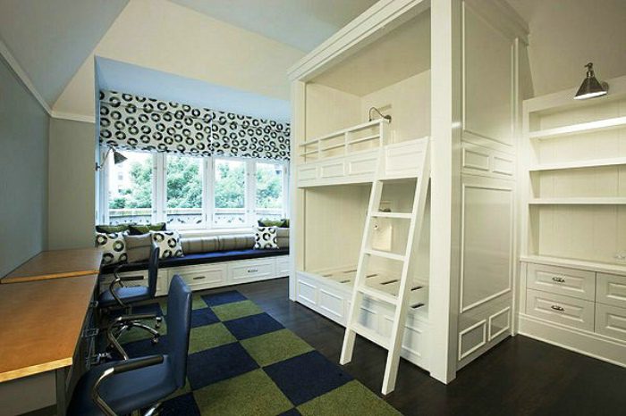 简约现代儿童房飘窗效果图