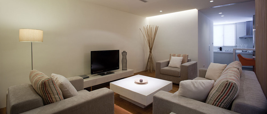 温馨简约客厅电视背景墙装饰 - 效果图