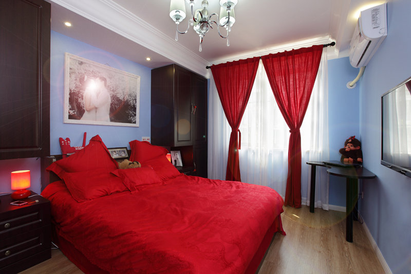 新中式混搭风卧室效果图